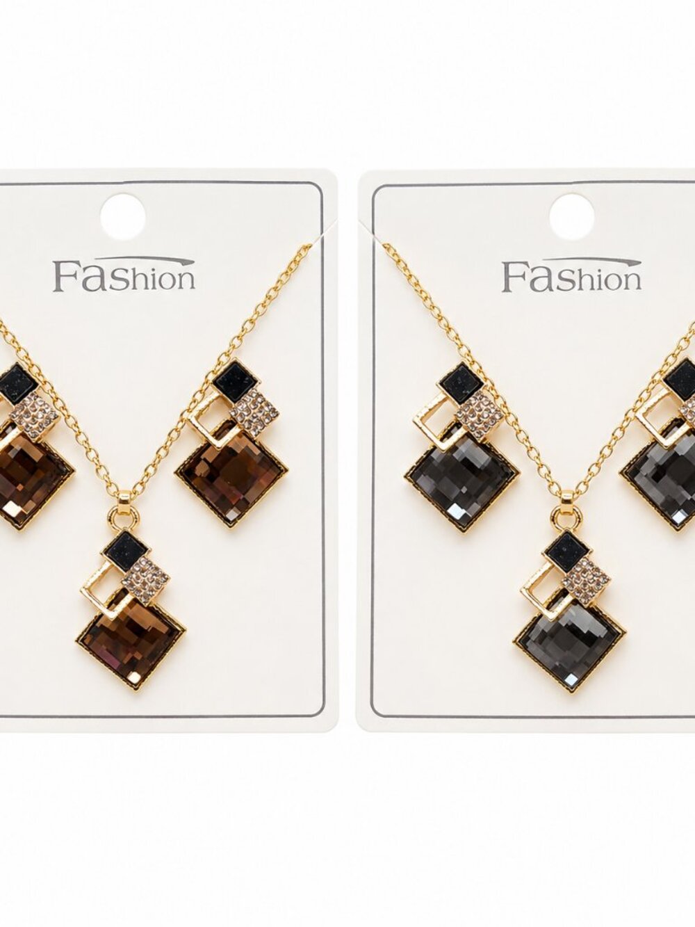 3 for $20 Fashion necklace & earring set gold tone brown or gray NIP